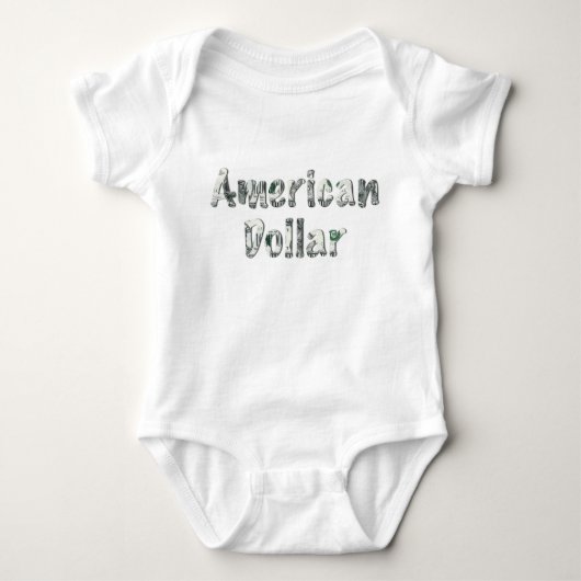 Amerikaanse Dollar Geld Typografie – Schattige Bab Romper (Voorkant)