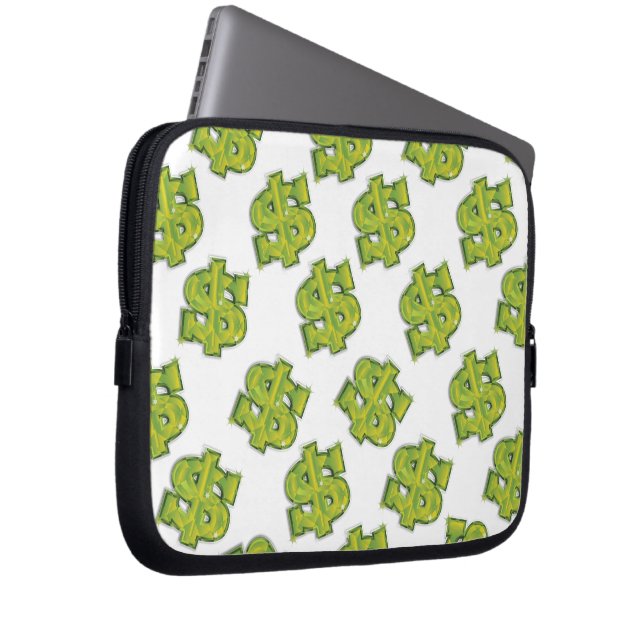 Amerikaanse dollar laptop sleeve (Voorkant Rechts)