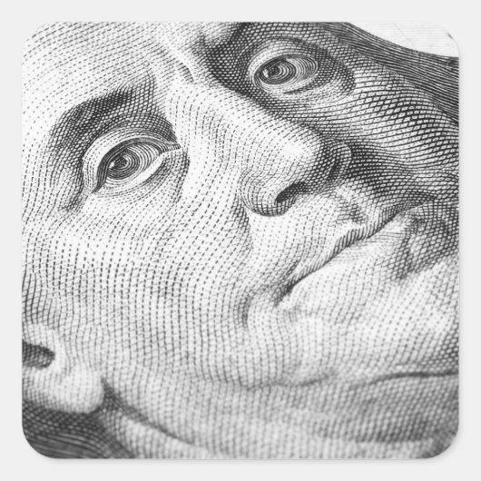 Amerikaanse dollars vierkante sticker (Voorkant)