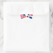 Amerikaanse & Dominicaanse Republiek Vlaggen Ronde Sticker (Tas)