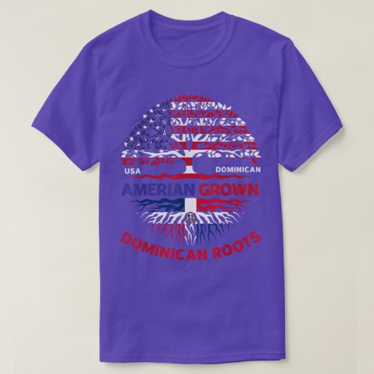 Amerikaanse Dominicaanse Roots Dominica Flag VS F T-shirt (Design voorkant)