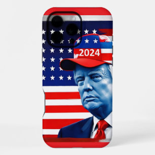 Amerikaanse Donald Trump 2024 Vlag iPhone 16 Pro Max Hoesje