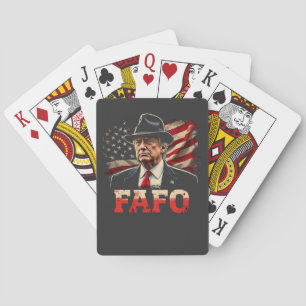 Amerikaanse Donald Trump FAFO USA Vlag Patriottisc Pokerkaarten