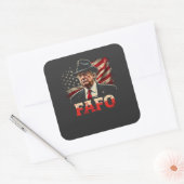 Amerikaanse Donald Trump FAFO USA Vlag Patriottisc Vierkante Sticker (Envelop)