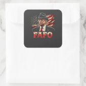 Amerikaanse Donald Trump FAFO USA Vlag Patriottisc Vierkante Sticker (Tas)