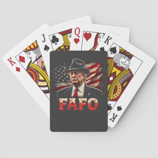 Amerikaanse Donald Trump FAFO VS Vlag Patriottisch Pokerkaarten (Achterkant)