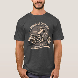 Amerikaanse douane motorfiets rijden t-shirt
