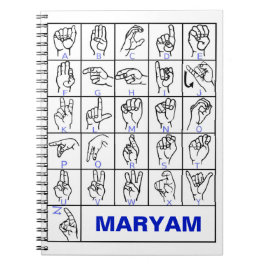 Amerikaanse dove gebarentaal, ASL-alfabet Notitieboek