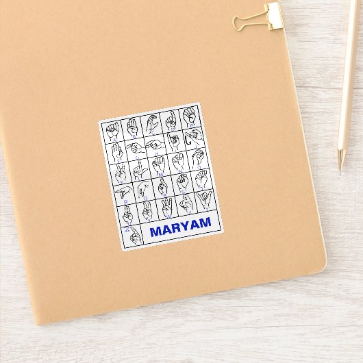 Amerikaanse dove gebarentaal, ASL-alfabet Sticker (Notitieboek)