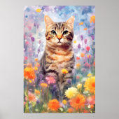 Amerikaanse draadhaar kat kleurrijke waterverf kun poster (Voorkant)