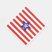 Amerikaanse driekleurige ster op rode en witte str servet (Hoek)