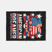 Amerikaanse dromer patriottisch hart sterren strep fleece deken (Voorkant (Horizontaal))