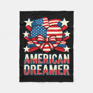 Amerikaanse dromer patriottisch hart sterren strep fleece deken