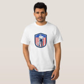 Amerikaanse drukwasinstallatie VS-vlaggenbeschermi T-shirt (Voorkant volledig)