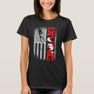 Amerikaanse duikvlucht naar beneden Vlag V.S. Vlag T-shirt