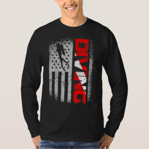 Amerikaanse duikvlucht onder vlag Amerikaanse vlag T-shirt