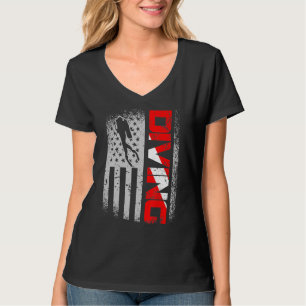 Amerikaanse duikvlucht onder vlag Amerikaanse vlag T-shirt