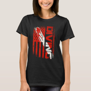 Amerikaanse duikvlucht onder vlag Amerikaanse vlag T-shirt