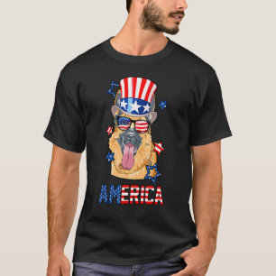Amerikaanse Duitse Herdershond Eigenaar 4 juli T-s T-shirt