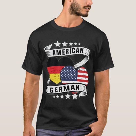 Amerikaanse Duitse vlag shirt Halfduits (Voorkant)