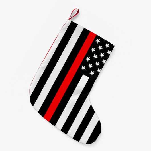 Amerikaanse dunne rode lijn kleine kerstsok (Voorkant (Hangend))