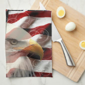 Amerikaanse Eagle Flag Keukenhanddoek (Quarter Fold)