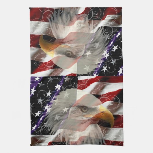 Amerikaanse Eagle Flag Keukenhanddoek (Verticaal)