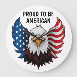 Amerikaanse Eagle Flag Wandklok