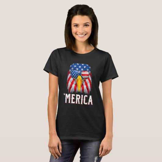 Amerikaanse Eagle Merica Mannen Vrouwen Amerikaans T-shirt (Voorkant volledig)