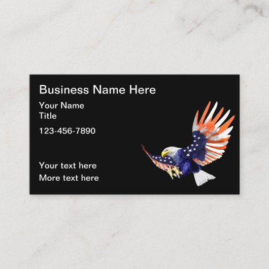 Amerikaanse Eagle Patriotic Visitekaartjes (Voorkant)