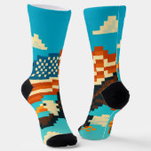 Amerikaanse Eagle Pixel Art Sokken (Gebogen)