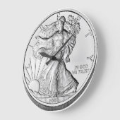 Amerikaanse Eagle Silver Bullion Coin Grote Klok (Hoek)