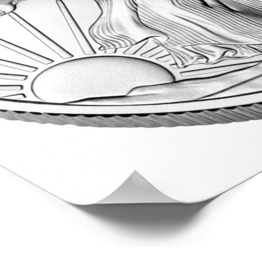 Amerikaanse Eagle Silver Bullion Coin Poster (Hoek)