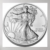Amerikaanse Eagle Silver Bullion Coin Poster (Voorkant)