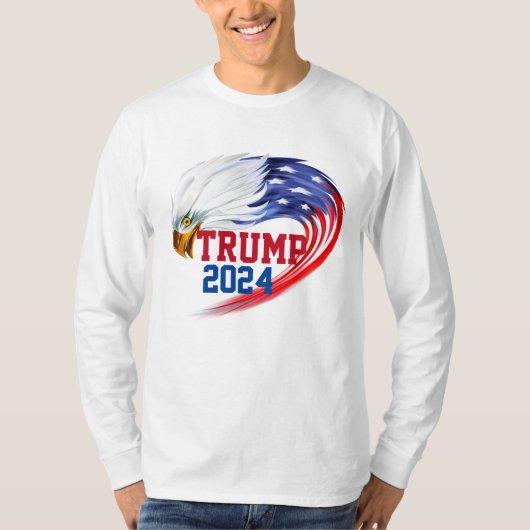 Amerikaanse Eagle Trump 2024 lange hoes T-Shirt (Voorkant)