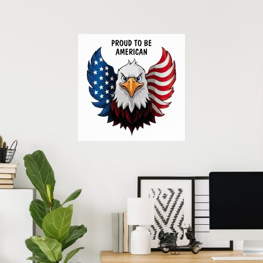 Amerikaanse Eagle Vlag Poster (Thuiskantoor)