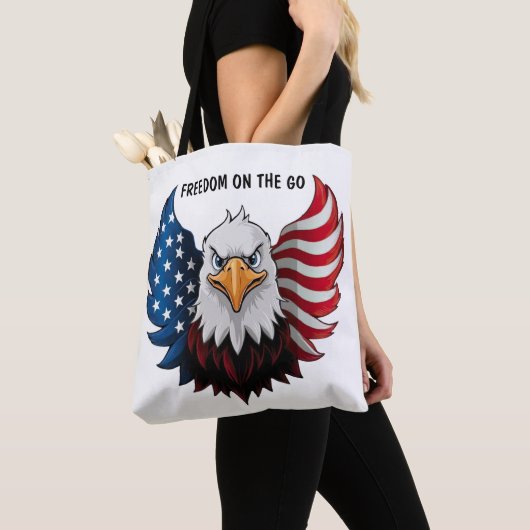 Amerikaanse Eagle Vlag Tote Bag (Dichtbij)