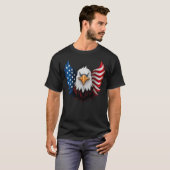 Amerikaanse Eagle Vlag Zwart T-shirt (Voorkant volledig)