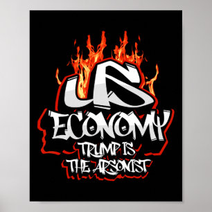Amerikaanse economie in brand die Trump de brandst Poster