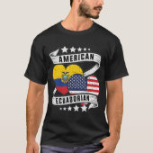 Amerikaanse Ecuadoraanse vlag shirt Half Ecuadoria (Voorkant)