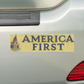 Amerikaanse eerste patriotten Amerikaanse vlag  te Bumpersticker (Op auto)