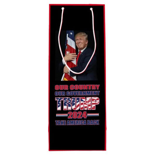 Amerikaanse eerste troef 2024 wijn cadeautas (Achterkant)