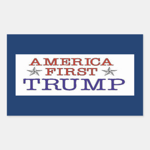 Amerikaanse eerste trump rechthoekige sticker
