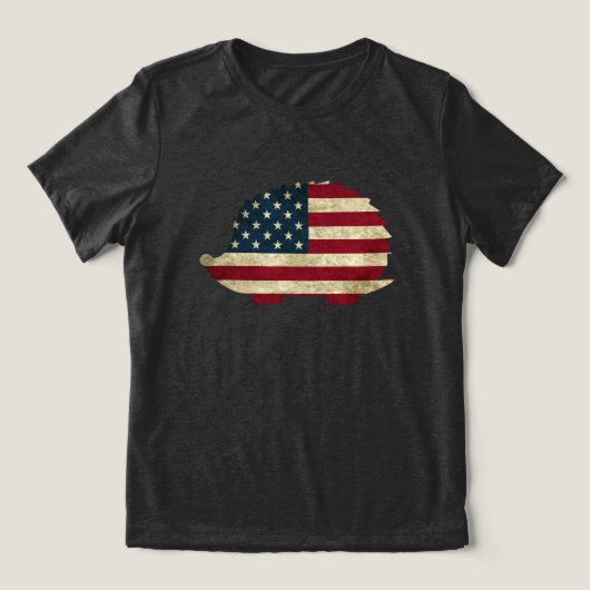 Amerikaanse Egel Tri-Blend Shirt (Design voorkant)
