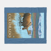Amerikaanse elanden DrinkingColorado Fleece Deken (Voorkant (Horizontaal))