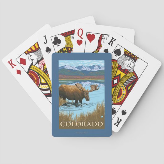 Amerikaanse elanden DrinkingColorado Pokerkaarten (Achterkant)