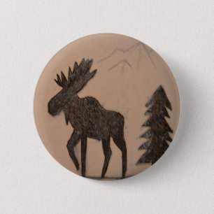 Amerikaanse elanden ronde button 5,7 cm