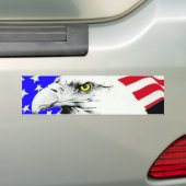 AMERIKAANSE ELLE EN VLAG BUMPERSTICKER (Op auto)