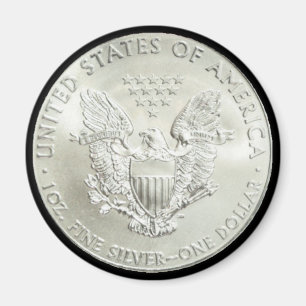 AMERIKAANSE ELLE SILVER DOLLAR-MAGNET MAGNEET
