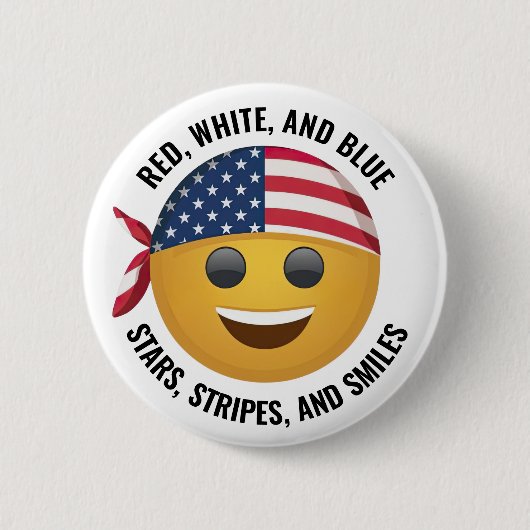 Amerikaanse emoji gezicht ronde button 5,7 cm (Voorkant)